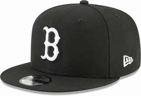 New Era Unisex-Adult MLB 9Fifty Black White Primary Logo Adjustable Snapback Hat Cap One Size Fits All
