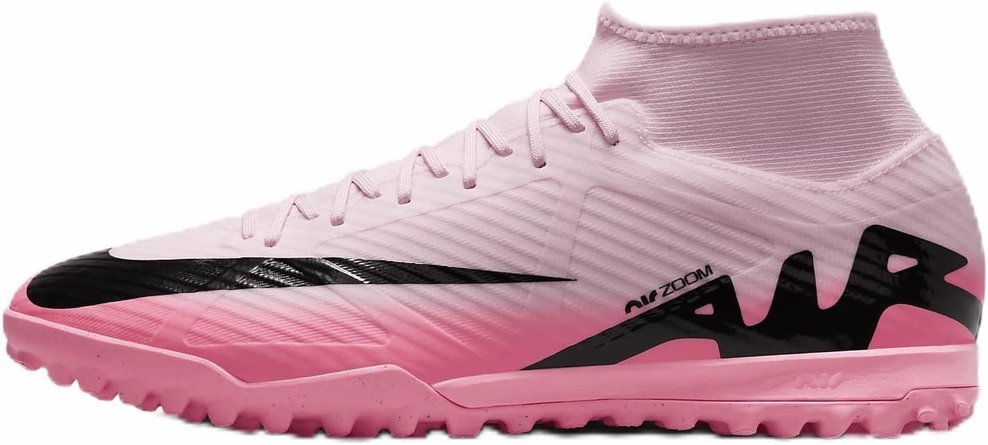 Nike Mercurial Superfly 9 Academy Turf High-Top Soccer Shoes (DJ5629-601, Pink Foam/Black) Size 12