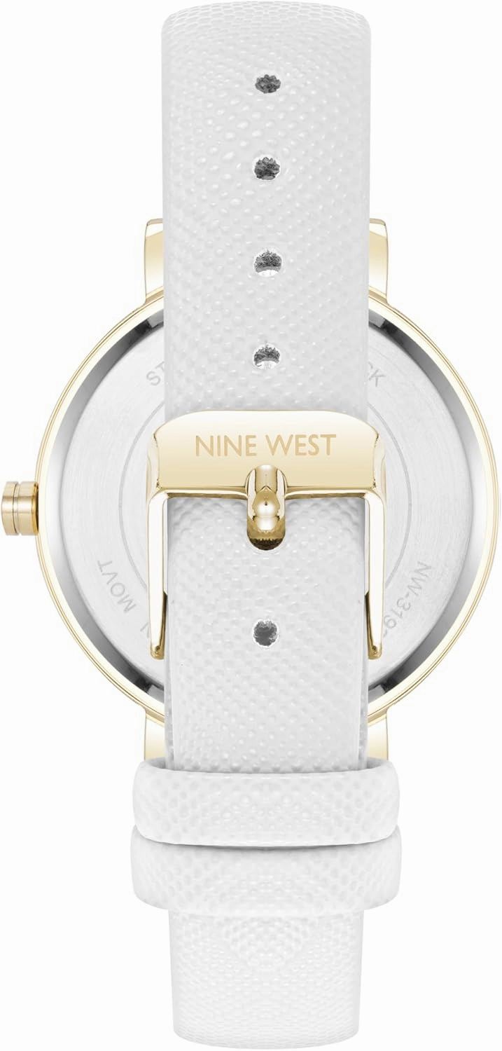 Nine West Women's Floral Dial Saffiano Strap Watch, NW/3192