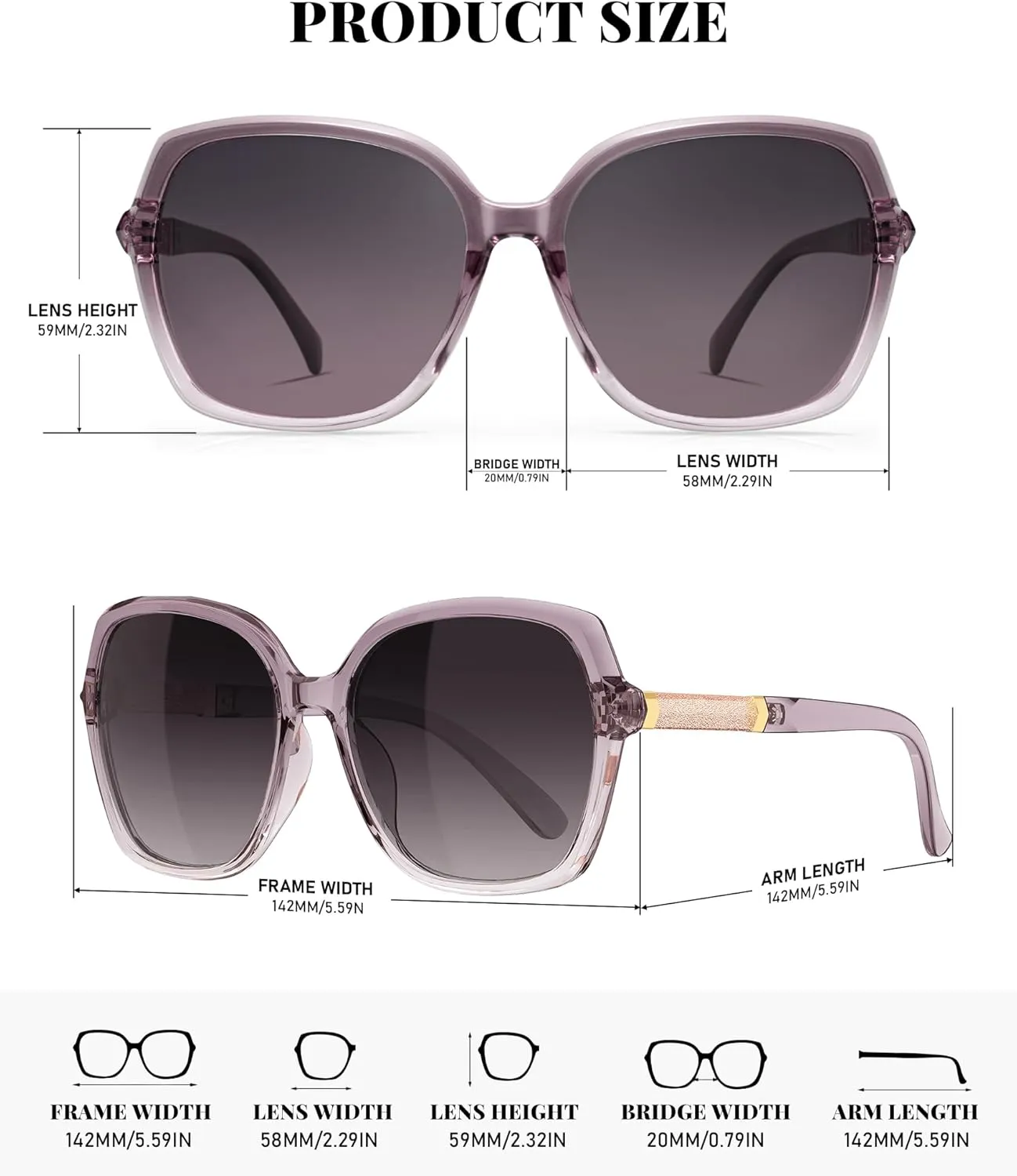 NSSIW Polarized Sunglasses Womens Sunglasses: Trendy Fashion Oversized Sun Glasses UV400 Protection for Driving Vacation