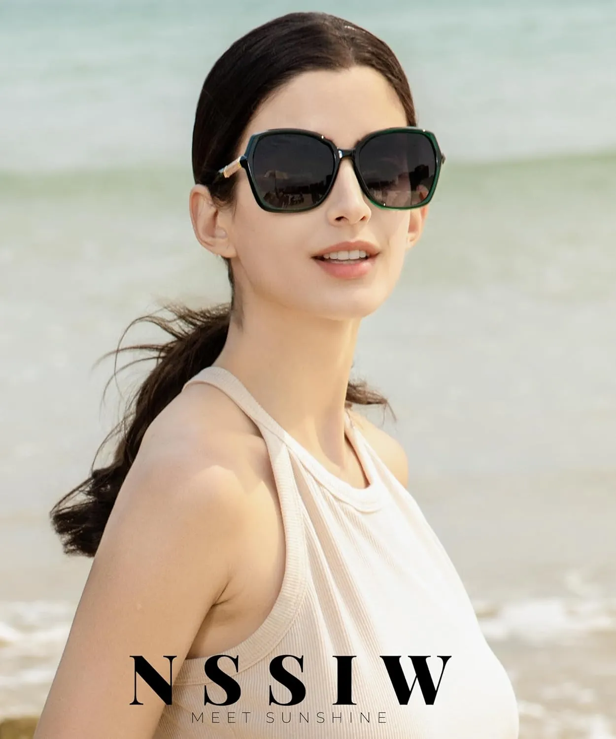NSSIW Polarized Sunglasses Womens Sunglasses: Trendy Fashion Oversized Sun Glasses UV400 Protection for Driving Vacation