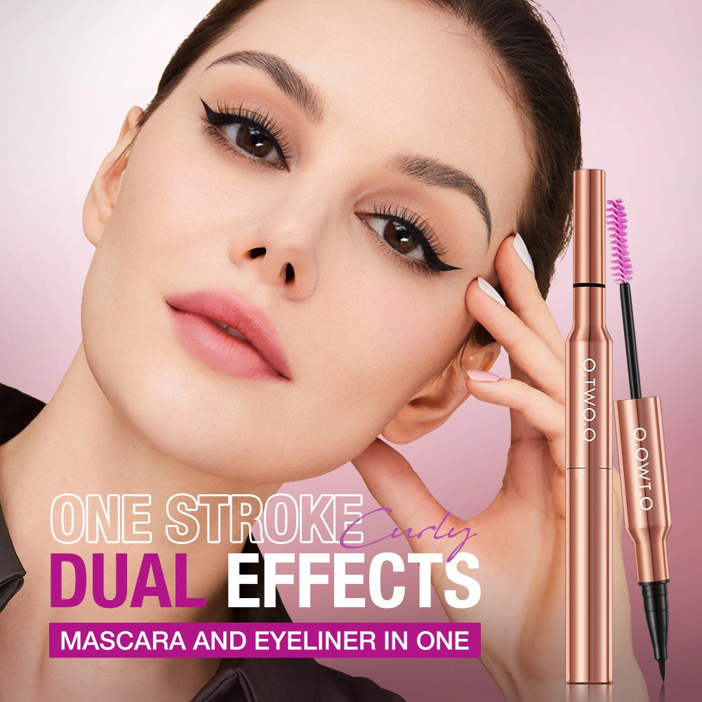O.TWO.O 2 IN 1 Long Wear Black Eyeliner Lengthening Non- Smuge Mascara