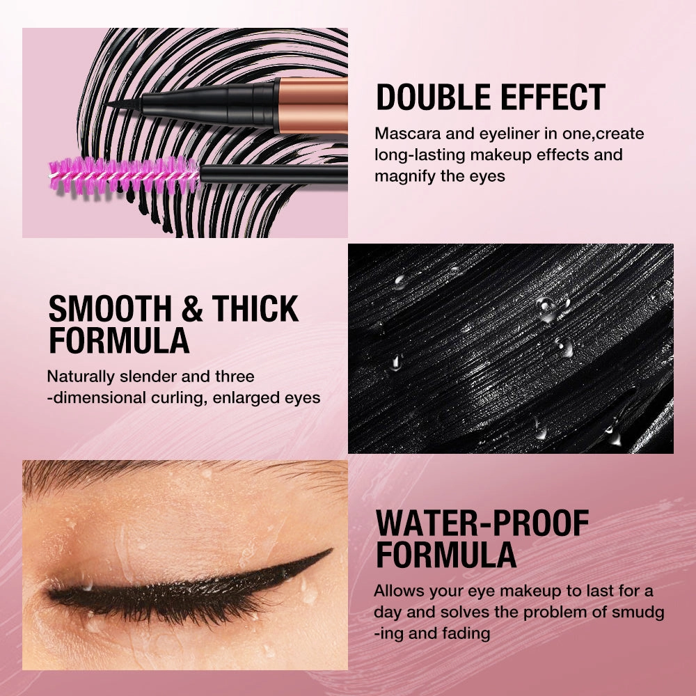 O.TWO.O 2 IN 1 Long Wear Black Eyeliner Lengthening Non- Smuge Mascara