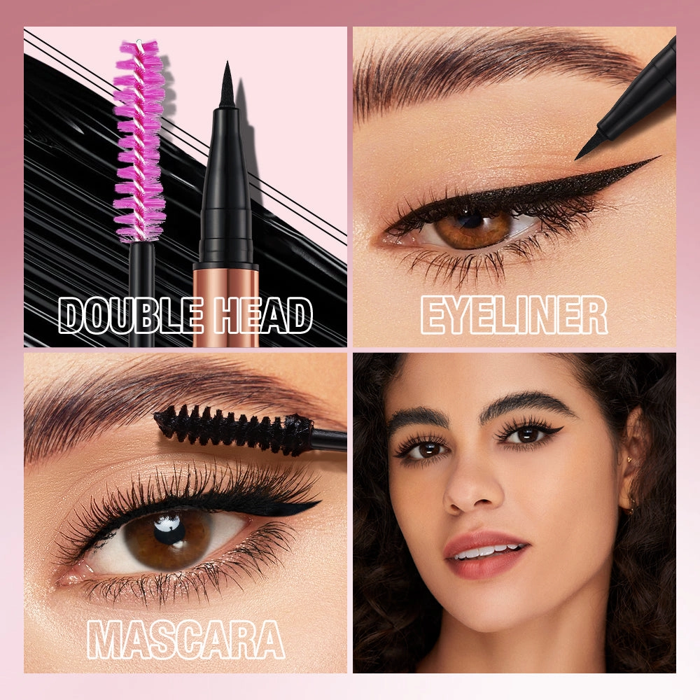 O.TWO.O 2 IN 1 Long Wear Black Eyeliner Lengthening Non- Smuge Mascara