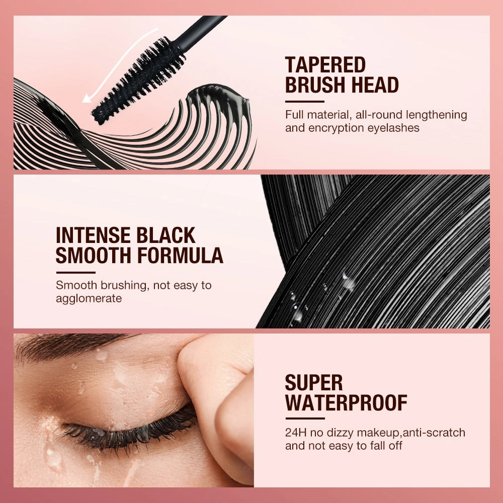 O.two.o Mascara Waterproof Lengthens Eyelashes Extension Black