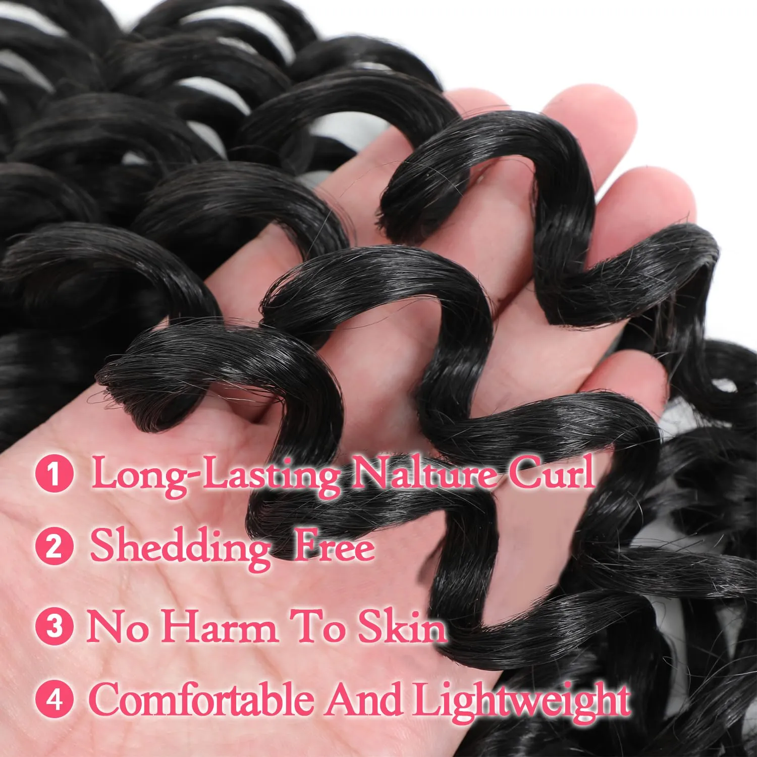 Ocean Wave Crochet Hair 10 Inch 8 packs Deep Wave Crochet Hair Synthetic Curly Crochet Braiding Hair for Black Women (10 Inch, 8 packs, 1B/27#)