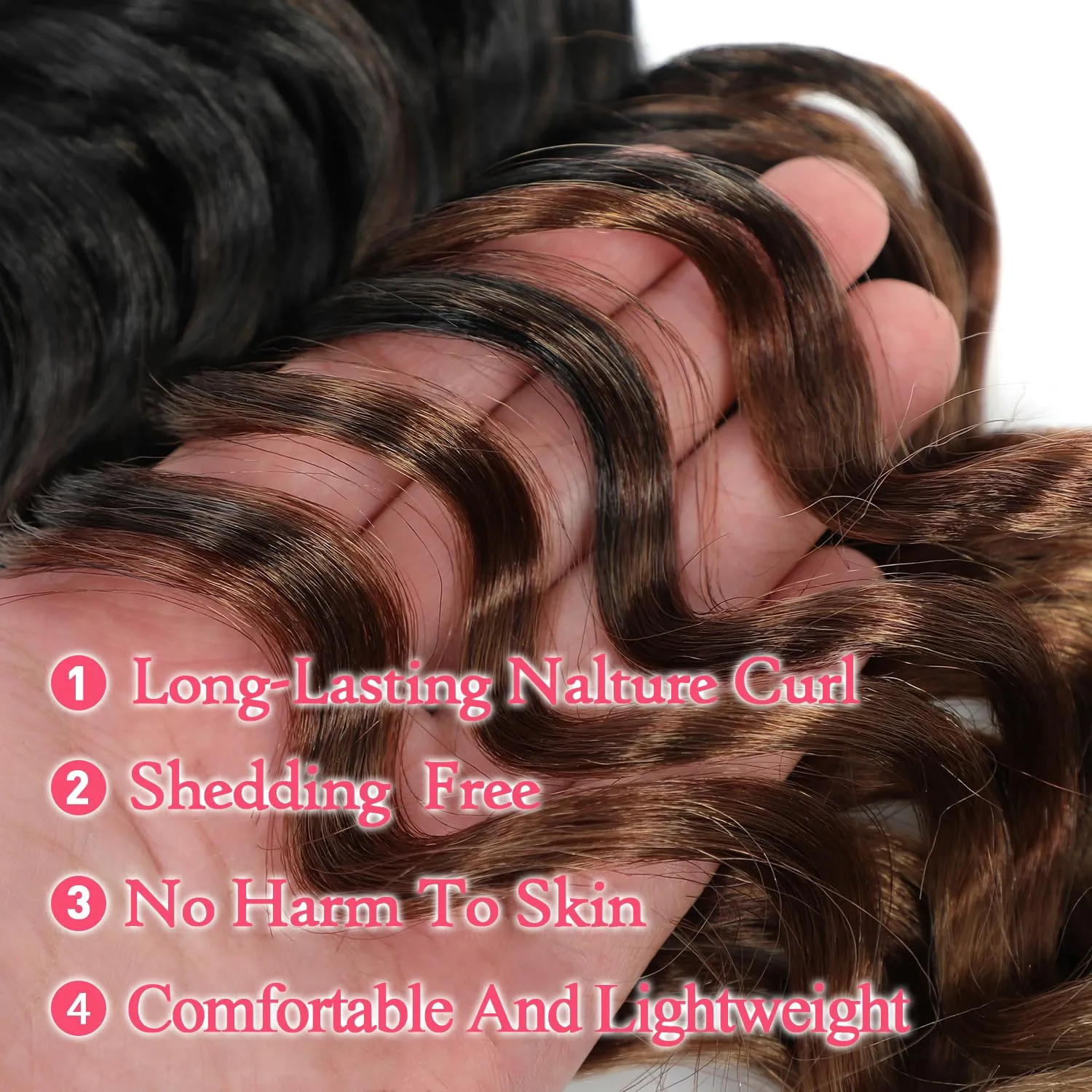 Ocean Wave Crochet Hair 10 Inch 8 packs Deep Wave Crochet Hair Synthetic Curly Crochet Braiding Hair for Black Women (10 Inch, 8 packs, 1B/30/27)