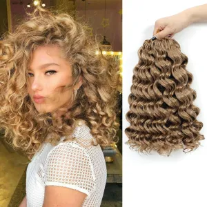 Ocean Wave Crochet Hair 10 Inch 8 packs Deep Wave Crochet Hair Synthetic Curly Crochet Braiding Hair For Black Women (10 Inch, 8 packs, 27#)