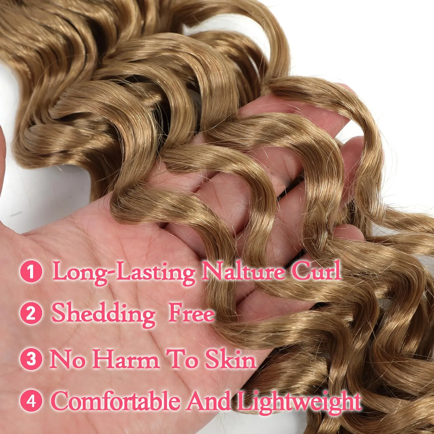 Ocean Wave Crochet Hair 10 Inch 8 packs Deep Wave Crochet Hair Synthetic Curly Crochet Braiding Hair For Black Women (10 Inch, 8 packs, 27#)