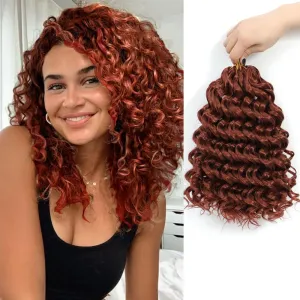 Ocean Wave Crochet Hair 10 Inch 8 packs Deep Wave Crochet Hair Synthetic Curly Crochet Braiding Hair For Black Women (10 Inch, 8 packs, 350#)