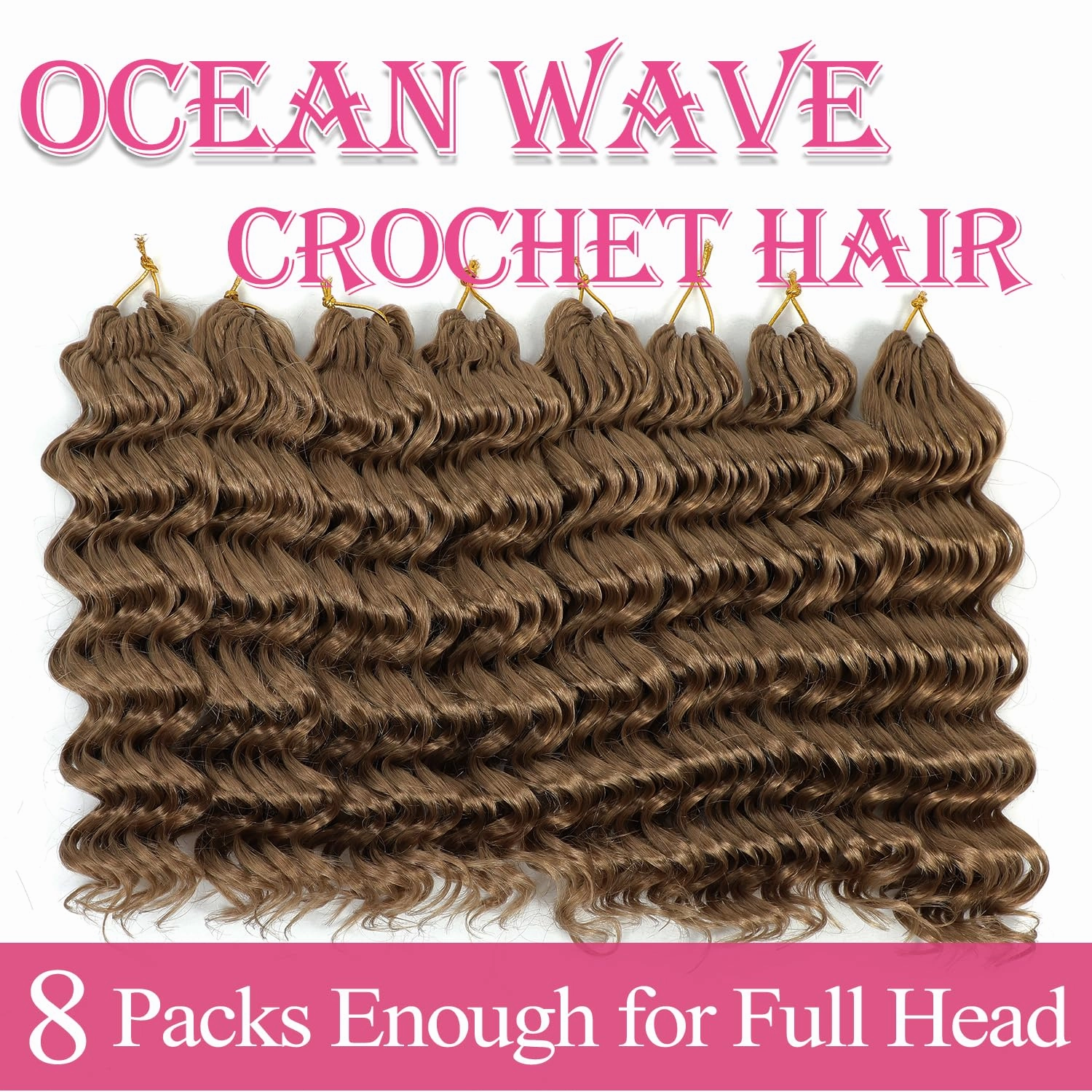 Ocean Wave Crochet Hair 12 Inch 8 packs Deep Wave Crochet Hair Synthetic Curly Crochet Braiding Hair for Black Women (12 Inch 8 packs 27)
