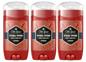 Old Spice Deodorant for Men, Steel Titan, 3 oz (Pack of 3)