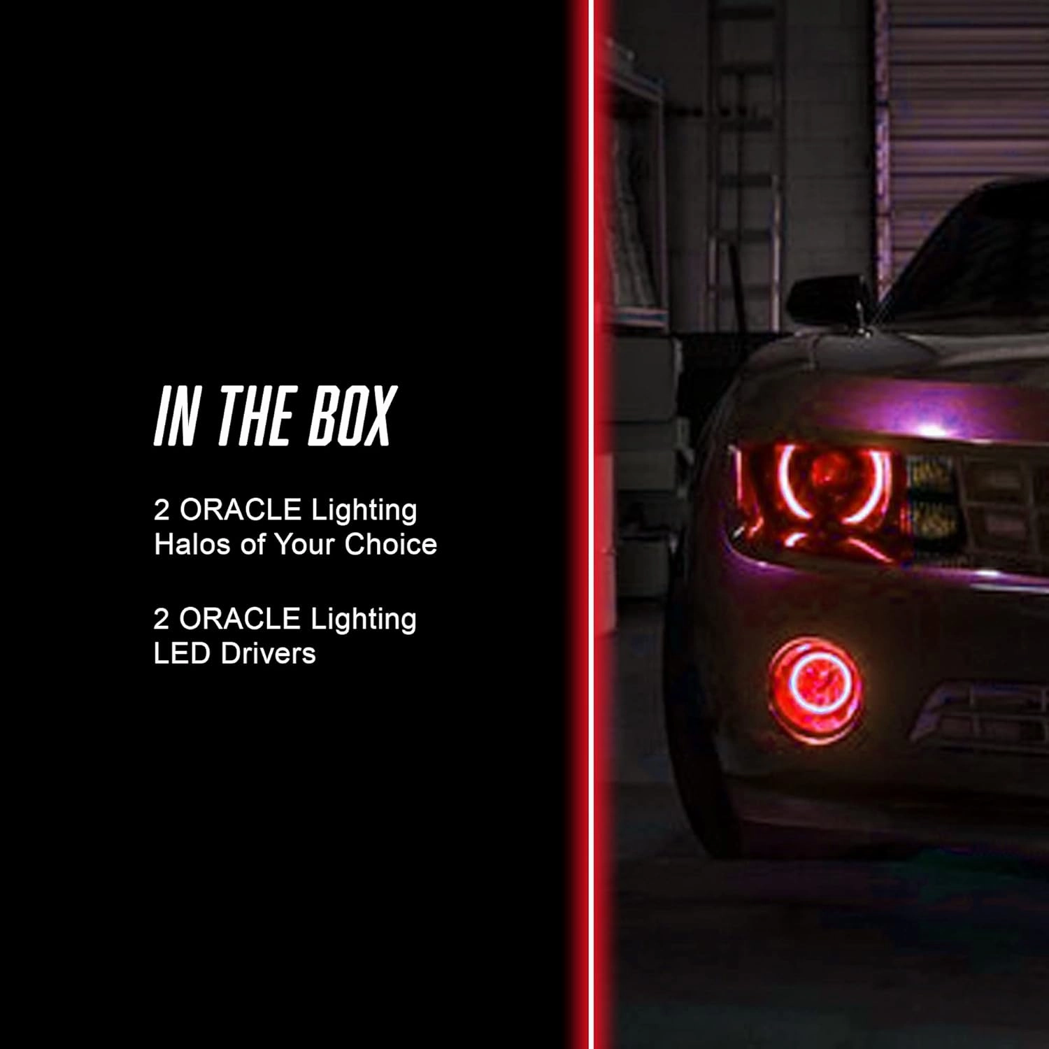 ORACLE Lighting LED Fog Halo Kit | '05 – '09 Ford Mustang GT, 1 Pair (Red), Part # 1160-003