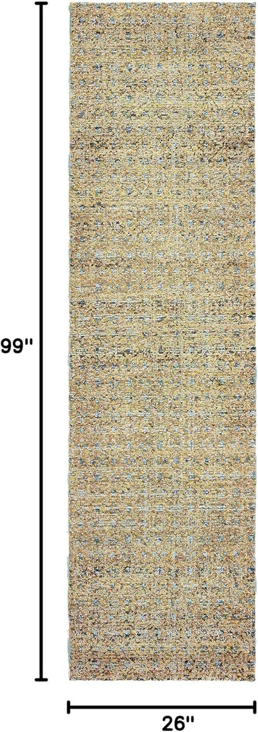 Oriental Weavers Atlas Area Rug, 2' x 8', Blue/Gold