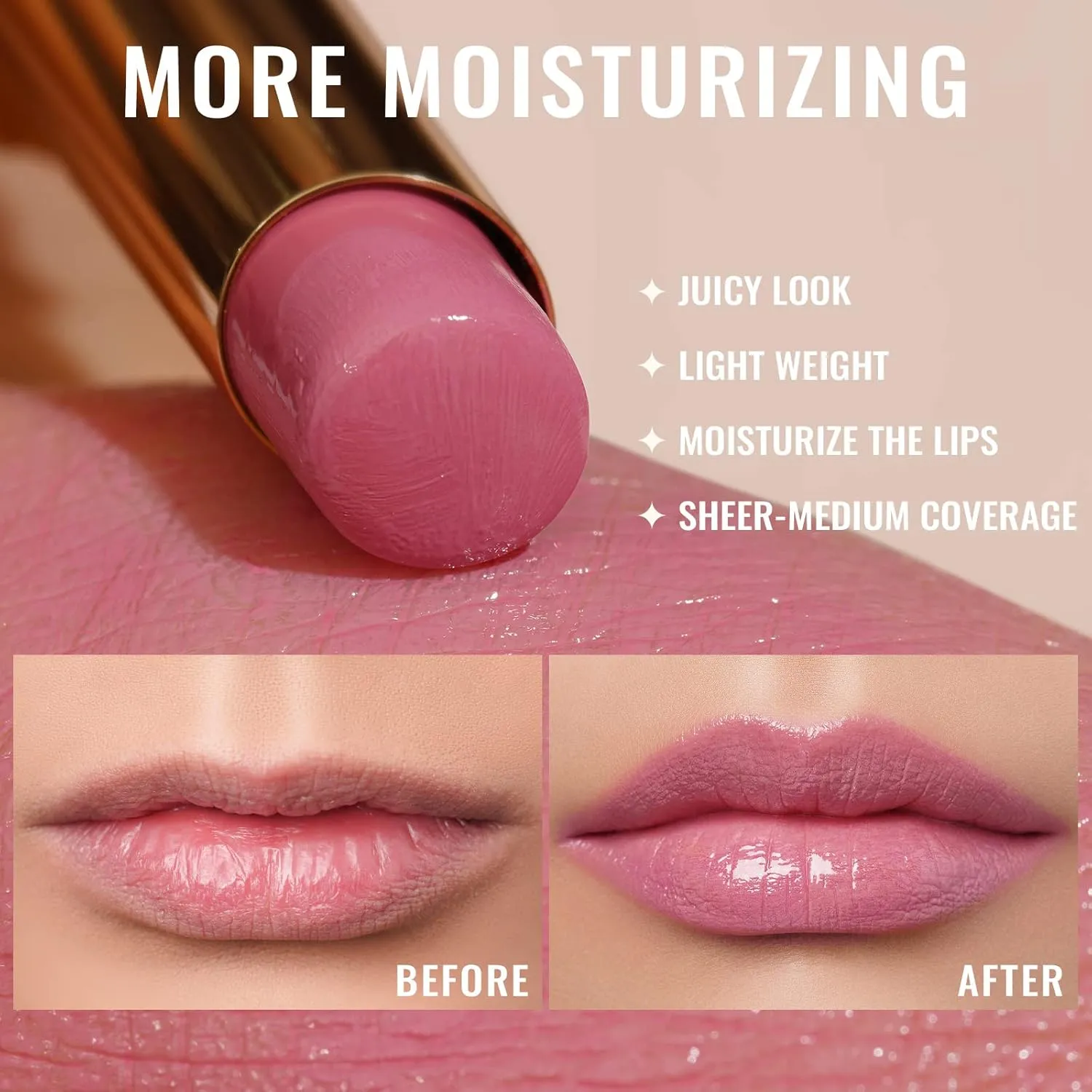 Oulac Moisture Shine Lipsticks Set - Red Orange Purple 3Pcs | Ultra Hydrating Juicy & Glossy, Soild Lip Gloss, Lightweight Smooth, Natural Look Best for Dry, Cracked and Chapped Lips, Vegan (05 06 07)