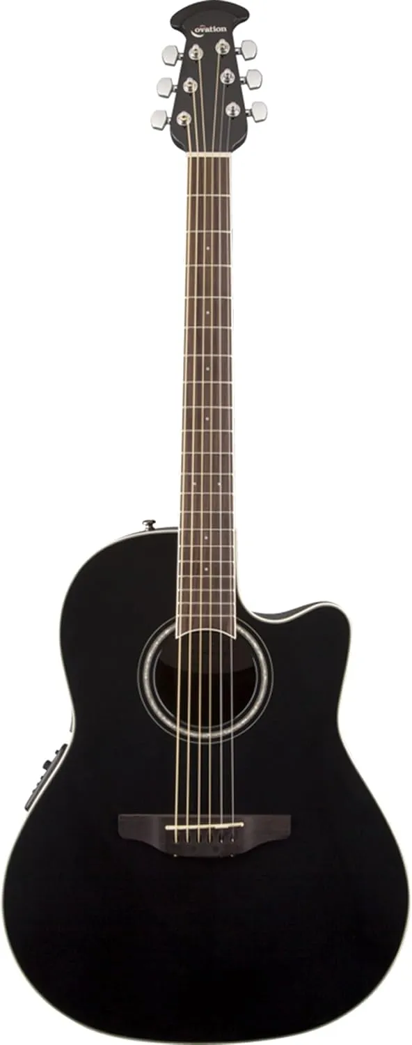 Ovation 6 String Acoustic-Electric Guitar, Right Handed, Black (CS24-5)