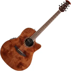 Ovation Celebrity Standard Exotic 6 String Acoustic-Electric Guitar, Right Handed, Nutmeg Burled Maple (CS24P-NBM)