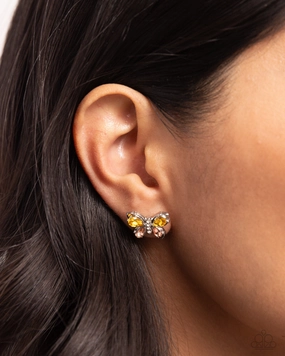 Paparazzi Live to FLIGHT Another Day Earrings Yellow