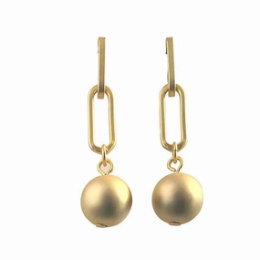 Paper Clip & Ball Earrings