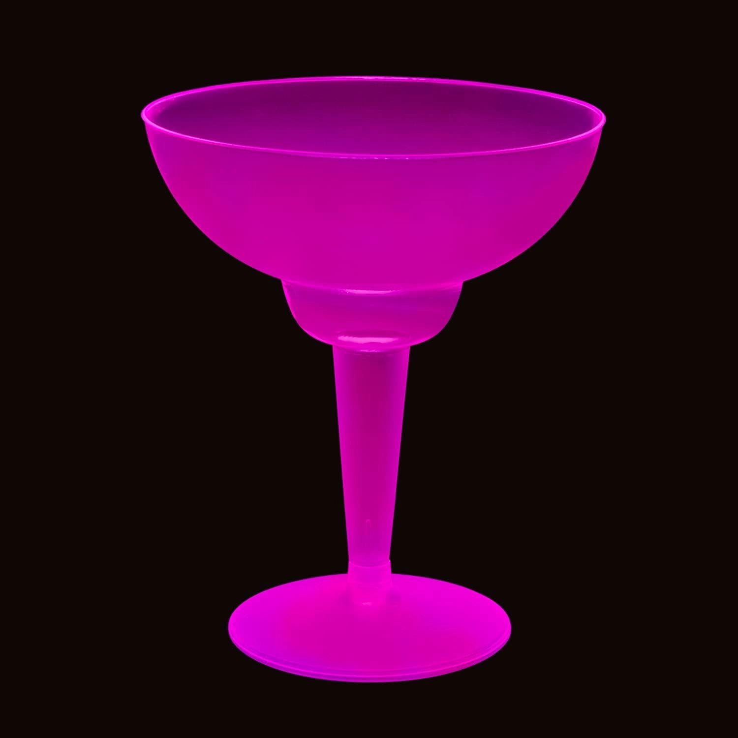 Party Essentials Hard Plastic Two Piece 12-Ounce Margarita Glasses, Neon Pink, 10 Count