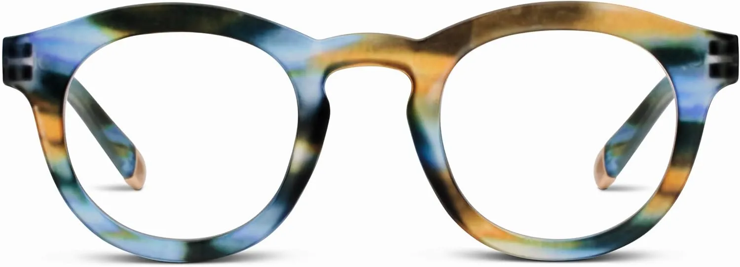Peepers by PeeperSpecs Oprah's Favorite Women's Round Stardust Blue Light Blocking Reading Glasses and No Correction Eyewear
