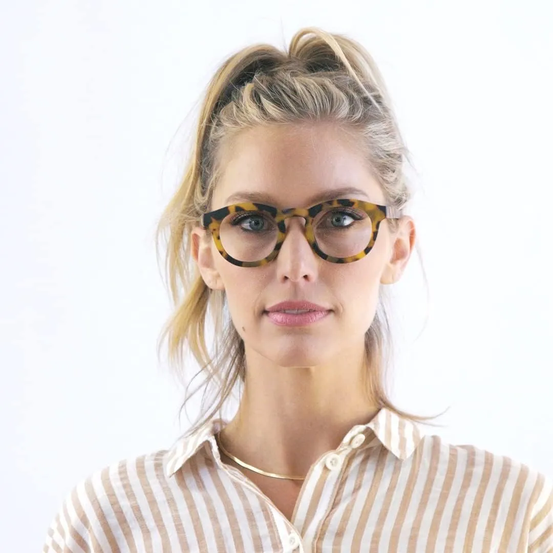 Peepers by PeeperSpecs Oprah's Favorite Women's Round Stardust Blue Light Blocking Reading Glasses and No Correction Eyewear