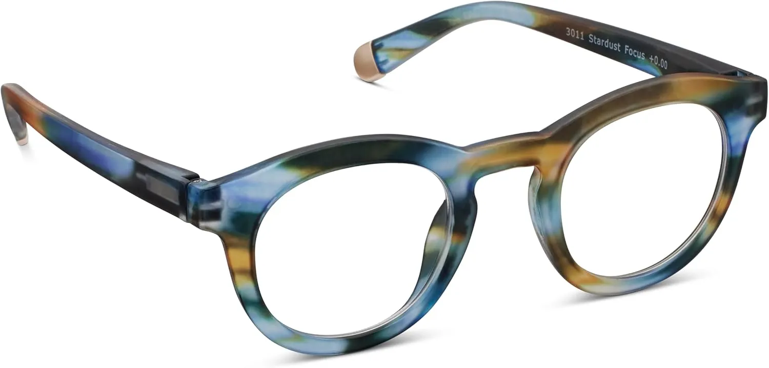 Peepers by PeeperSpecs Oprah's Favorite Women's Round Stardust Blue Light Blocking Reading Glasses and No Correction Eyewear