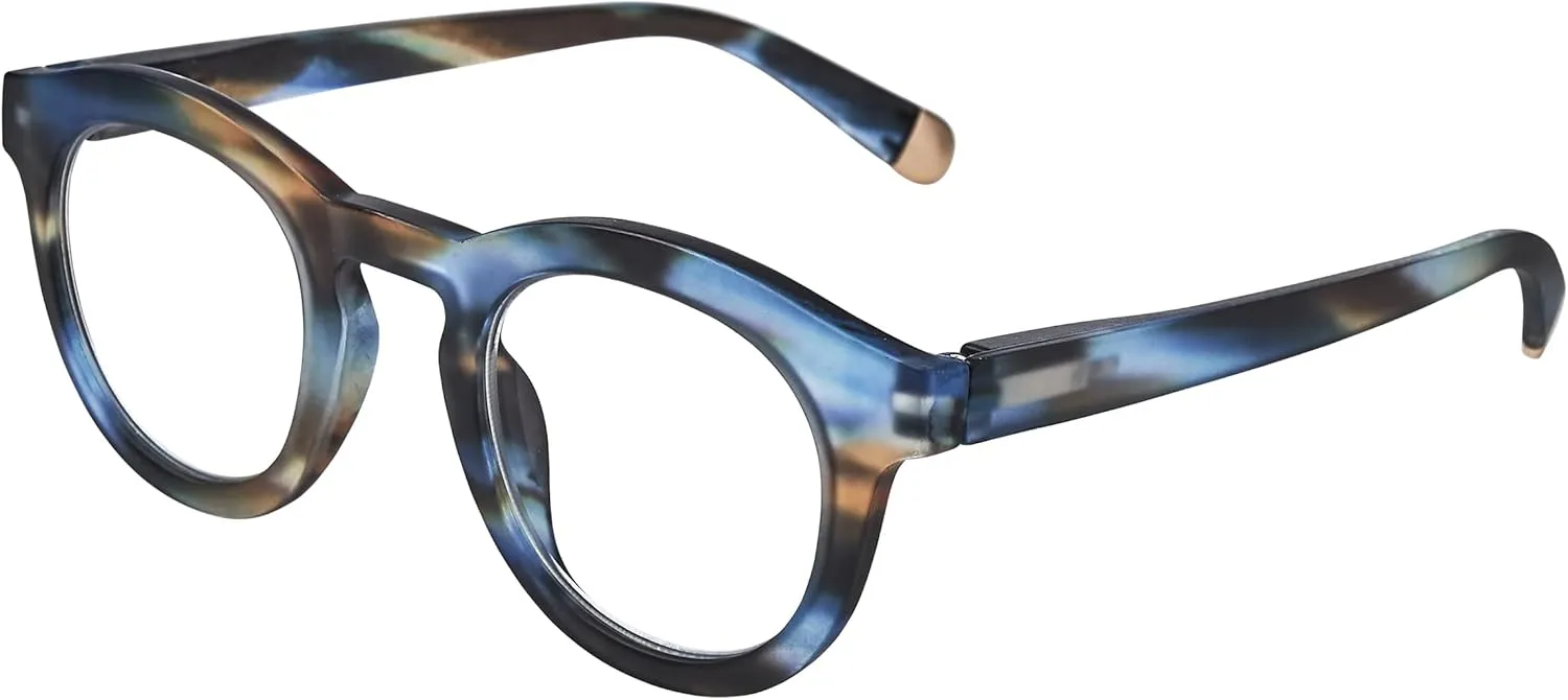 Peepers by PeeperSpecs Oprah's Favorite Women's Round Stardust Blue Light Blocking Reading Glasses and No Correction Eyewear