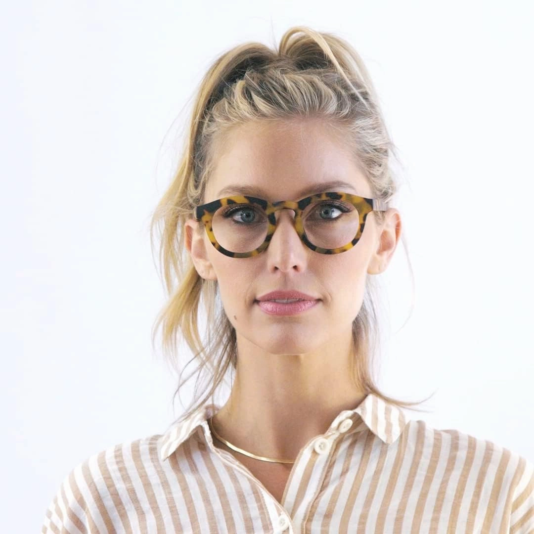 Peepers by PeeperSpecs Oprah's Favorite Women's Round Stardust Blue Light Blocking Reading Glasses and No Correction Eyewear