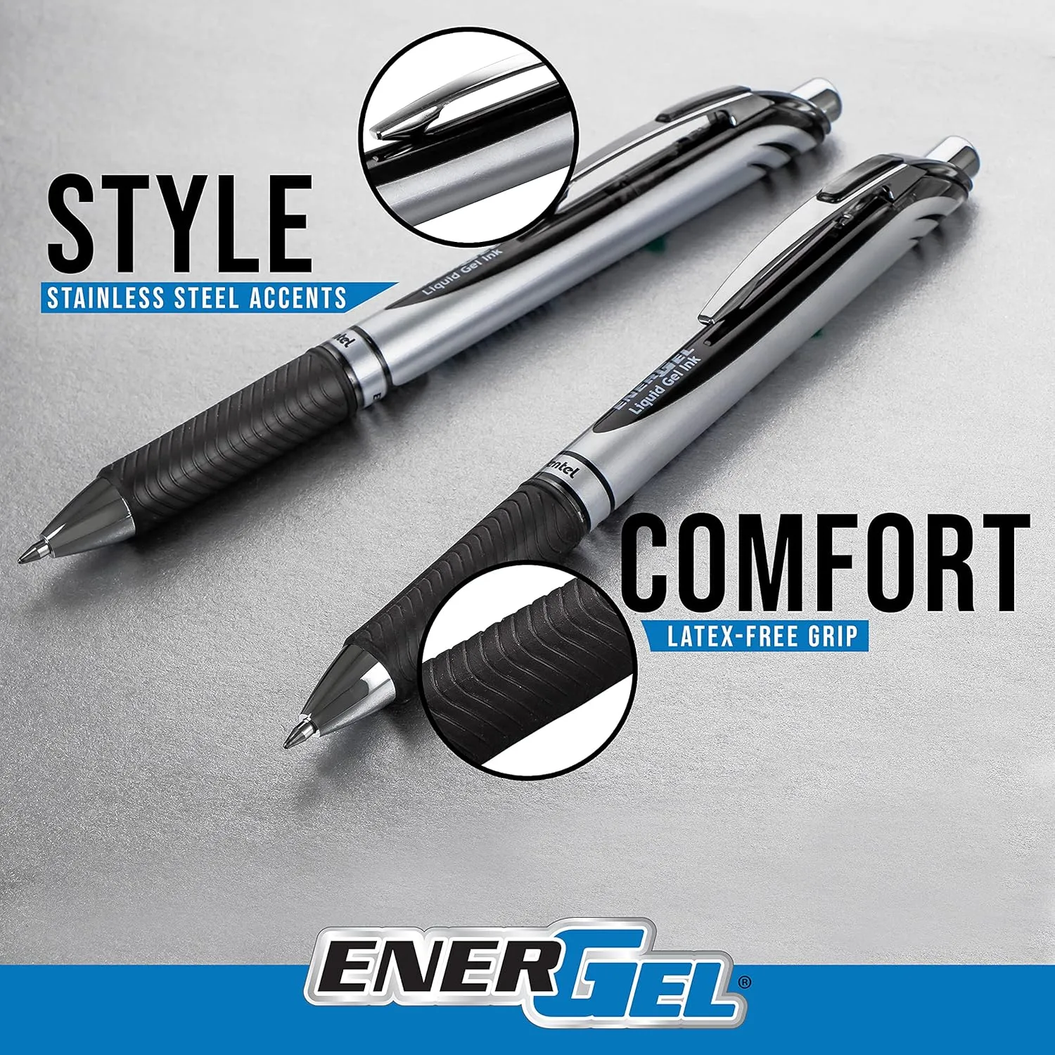 Pentel EnerGel RTX Retractable Liquid Gel Ink Pen, (0.7mm) Medium line, Coral Pink Ink, Box of 12 Pens (BL77-P3)