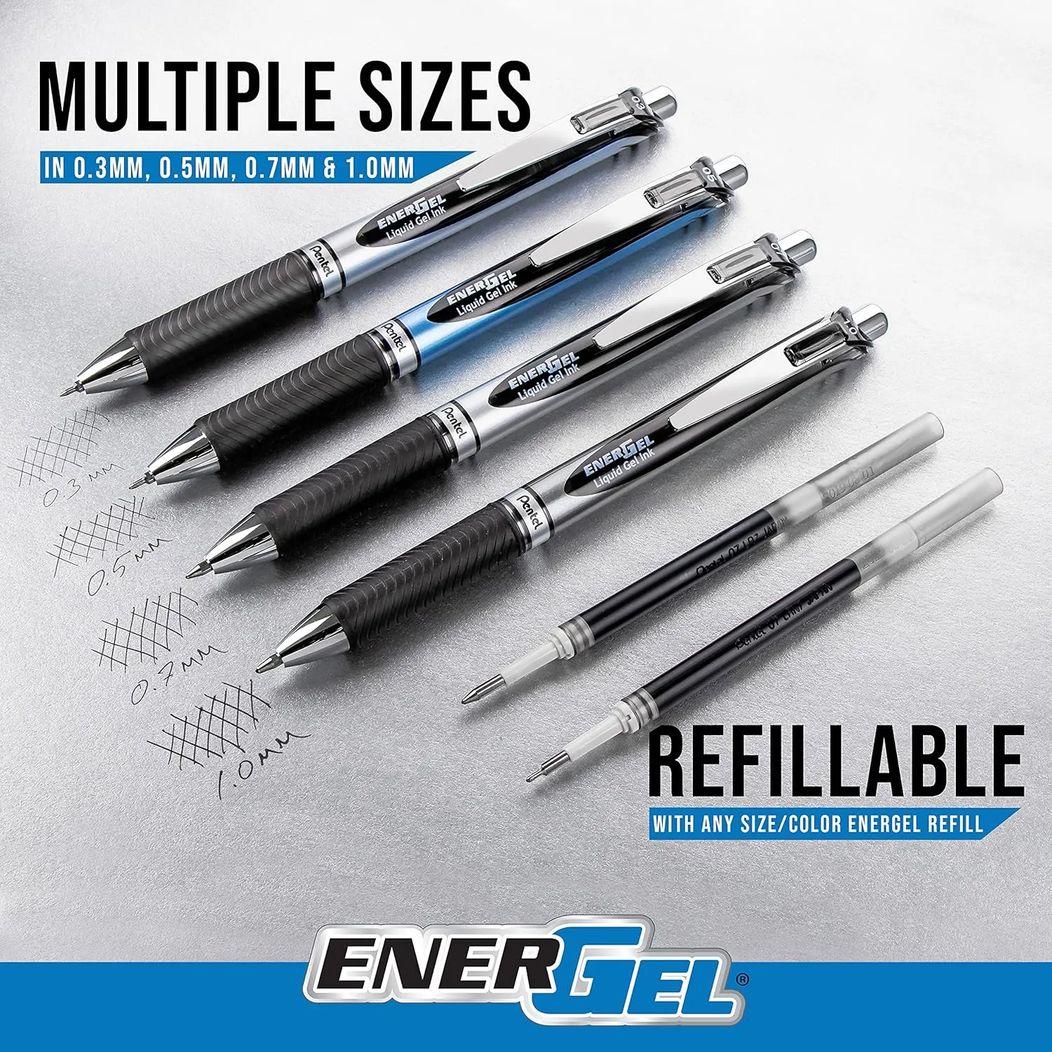 Pentel EnerGel RTX Retractable Liquid Gel Ink Pen, (0.7mm) Medium line, Coral Pink Ink, Box of 12 Pens (BL77-P3)