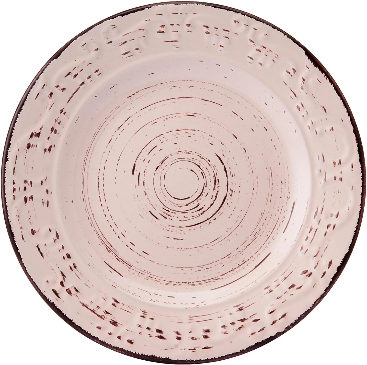 Pfaltzgraff Trellis Pink 12 Piece Dinnerware Plate Bowl Set, Service for 4