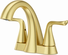 Pfister Willa Bathroom Sink Faucet, 4-Inch Centerset, 2-Handle, 3-Hole, Brushed Gold Finish, LF048MALBG