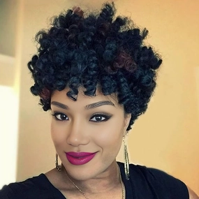 PHOCAS 10'' 3Packs Short Curly Crochet Hair Curl Jump Wand Jamaican Bounce Crochet Hair For Black Women(6MM 1B/Natural Black)