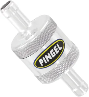 Pingel In-Line Fuel Filter - 3/8"/Machined Satin Finish