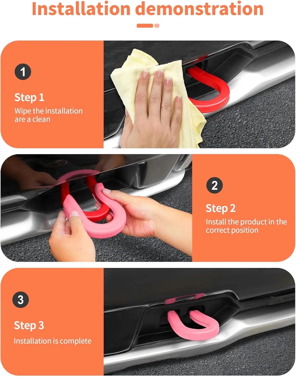 Pink Tow Hook Cover for Chevy Silverado GMC Sierra 2007-2025,Front Bumper Tow Hooks Rubber Protector Trim,Tow Trailer Hitch Receiver Cover Compatible with Chevrolet Silverado Accessories
