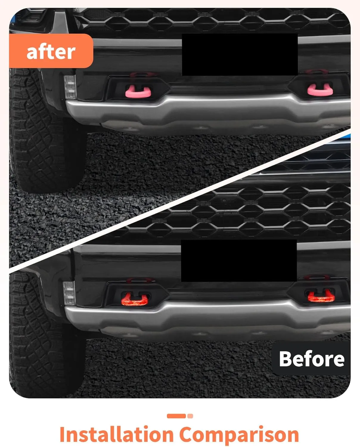 Pink Tow Hook Cover for Chevy Silverado GMC Sierra 2007-2025,Front Bumper Tow Hooks Rubber Protector Trim,Tow Trailer Hitch Receiver Cover Compatible with Chevrolet Silverado Accessories