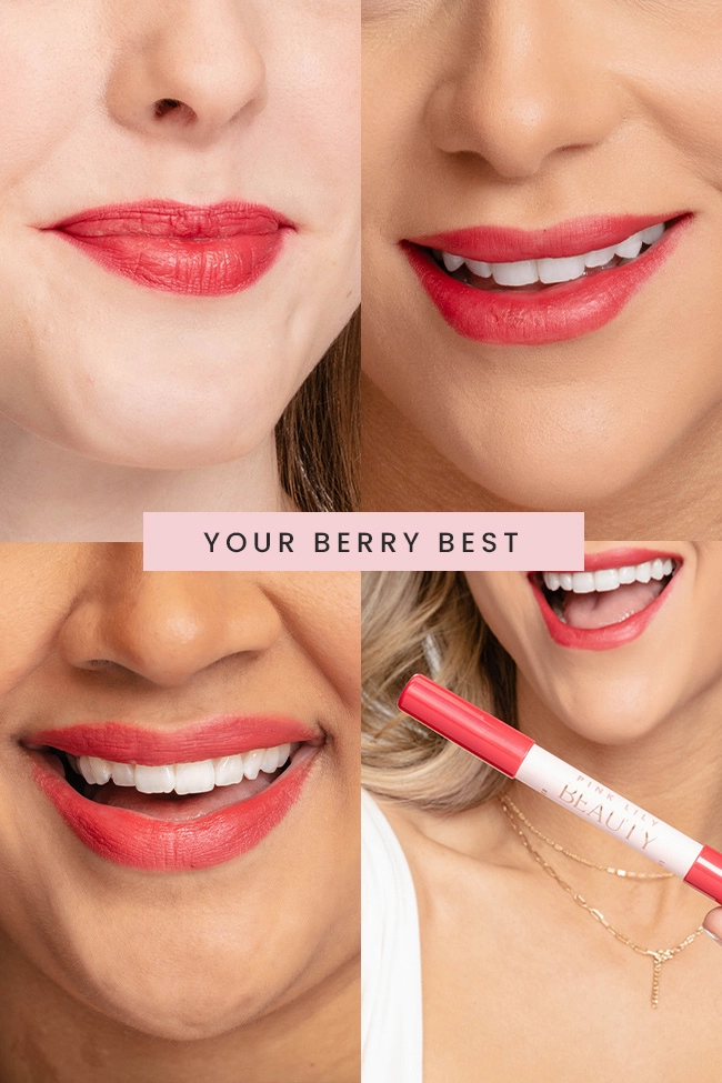Pink Lily Beauty Double Bloom Dual Lipstick and Lip Liner - Your Berry Best FINAL SALE