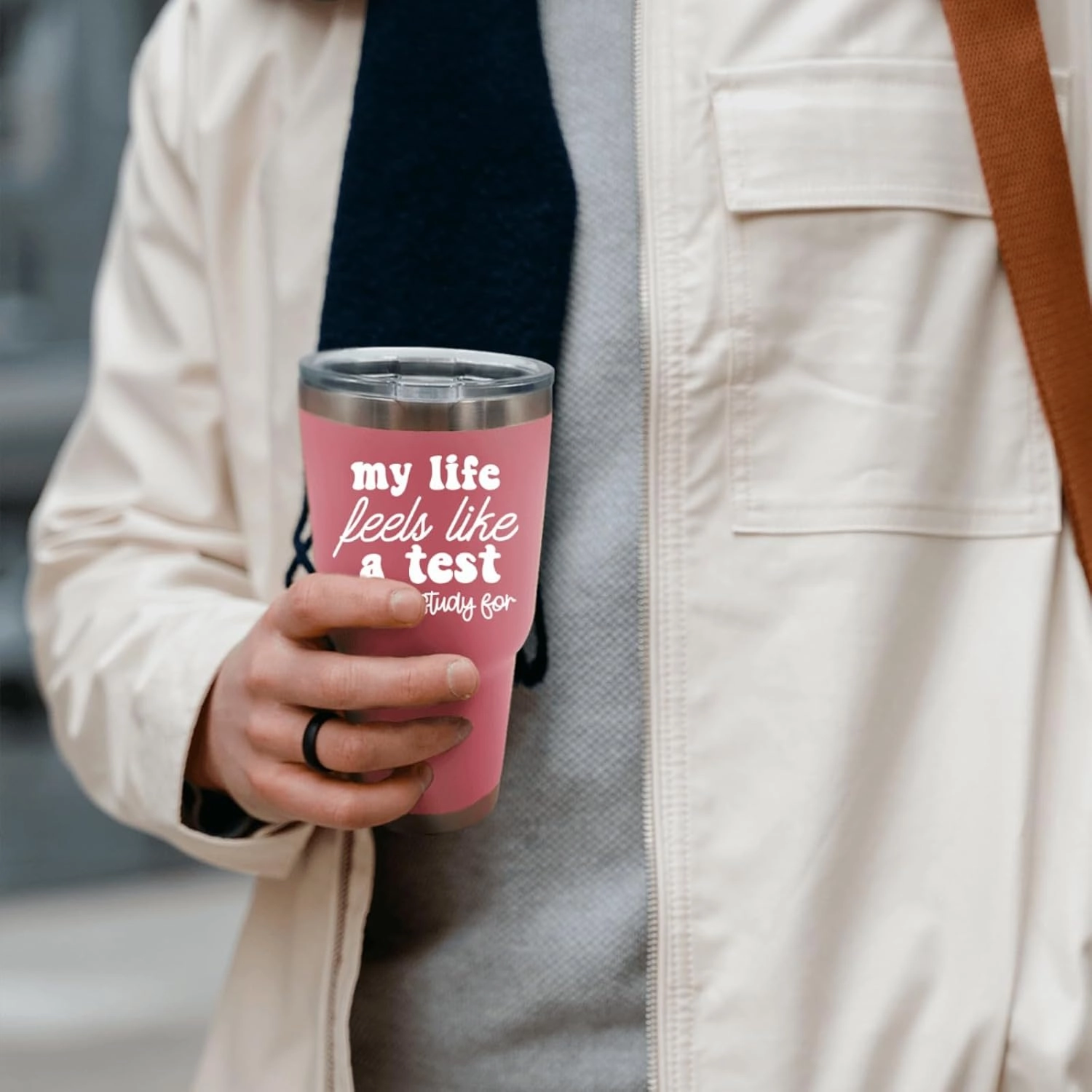 Pink Tumbler My Life Feels Like A Test I Didn't Study For Tumbler Insulated for Hot and Cold Tumbler with Lids and Straws for Uncle for Outdoor