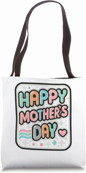 Playful Mom Life Retro-Inspired Colorful Mother’s Day Quote Tote Bag