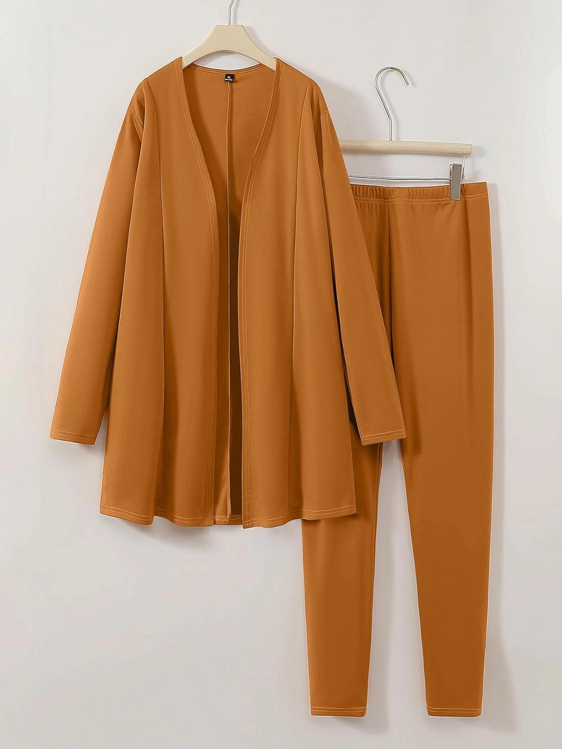 Plus Size Casual Work Pants Suit Set Cropped Jacket Fitted Trousers