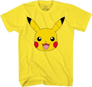Pokemon Big Face Charmander Pikachu Squirtle Bulbasaur Psyduck Snorlax Eevee Adult T-Shirt