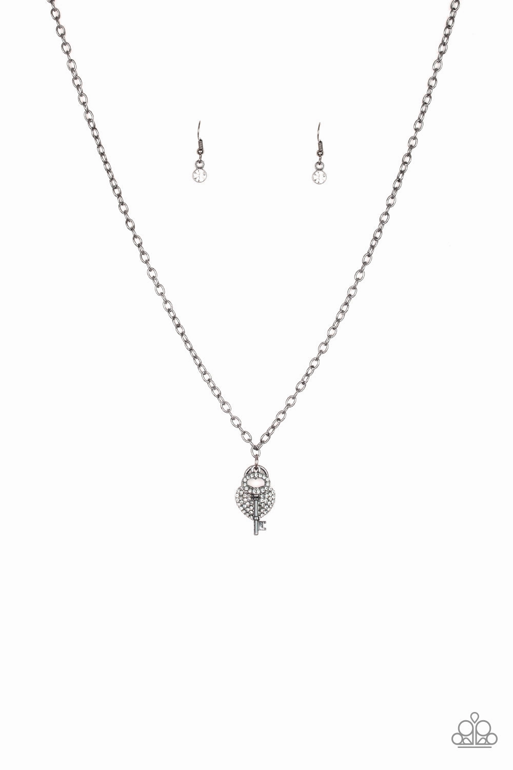 POP AND LOCKET - BLACK HEART LOCK AND KEY NECKLACE