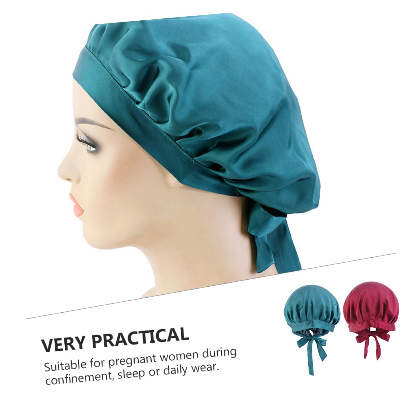 POPETPOP 4pcs Maternal Hair Care Sleep Hat for Pregnant Women Stylish Confinement Cap to Prevent Hair Knotting and Lock Moisture Comfortable Home Use Wine