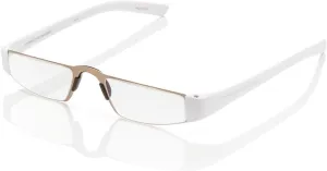 Porsche Design Reading Tool - P'8801  1.50 Lenses - Matte White Frame/Gold Front Rim with lightweight Anti-Reflection coated lenses -  1.50 Lens Strength