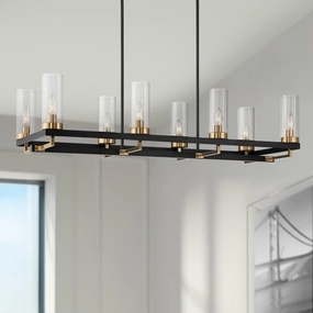 Possini Euro Design Gregory 39 1/4" W Black and Gold 8-Light Island Chandelier