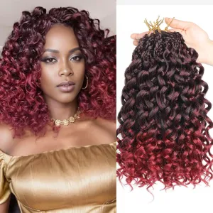 Pre Looped Gogo Curl Crochet Hair 8 Packs Pre Twisted Ocean Wave Goddess Box Braids Curly Water Wave Synthetic Braiding Hair For Black Women (TBUG, 10 Inch (Pack of 8))