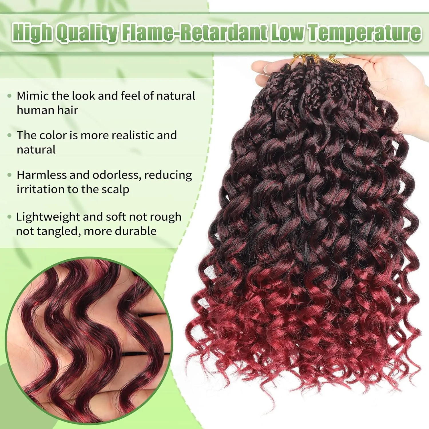 Pre Looped Gogo Curl Crochet Hair 8 Packs Pre Twisted Ocean Wave Goddess Box Braids Curly Water Wave Synthetic Braiding Hair For Black Women (TBUG, 10 Inch (Pack of 8))