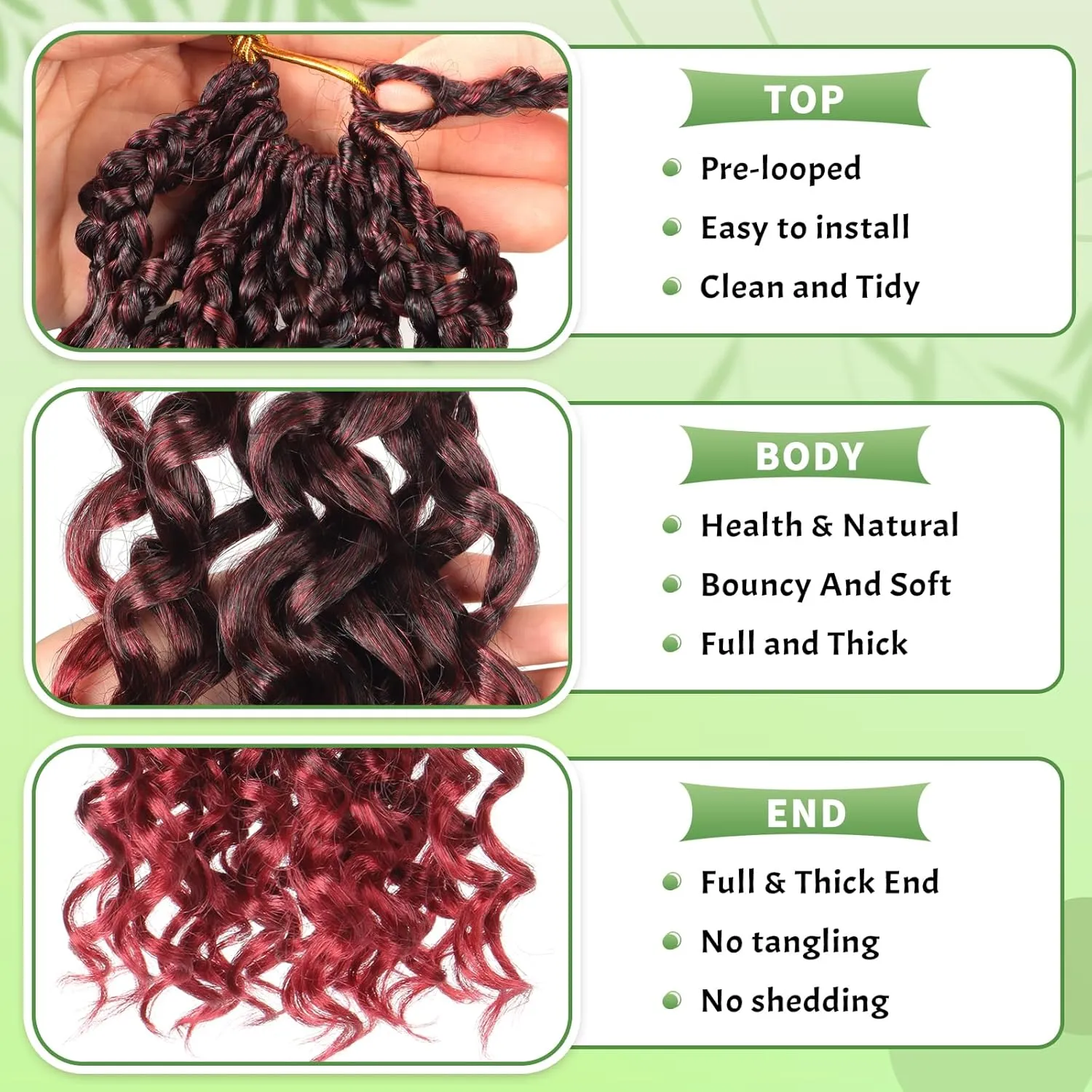 Pre Looped Gogo Curl Crochet Hair 8 Packs Pre Twisted Ocean Wave Goddess Box Braids Curly Water Wave Synthetic Braiding Hair For Black Women (TBUG, 10 Inch (Pack of 8))