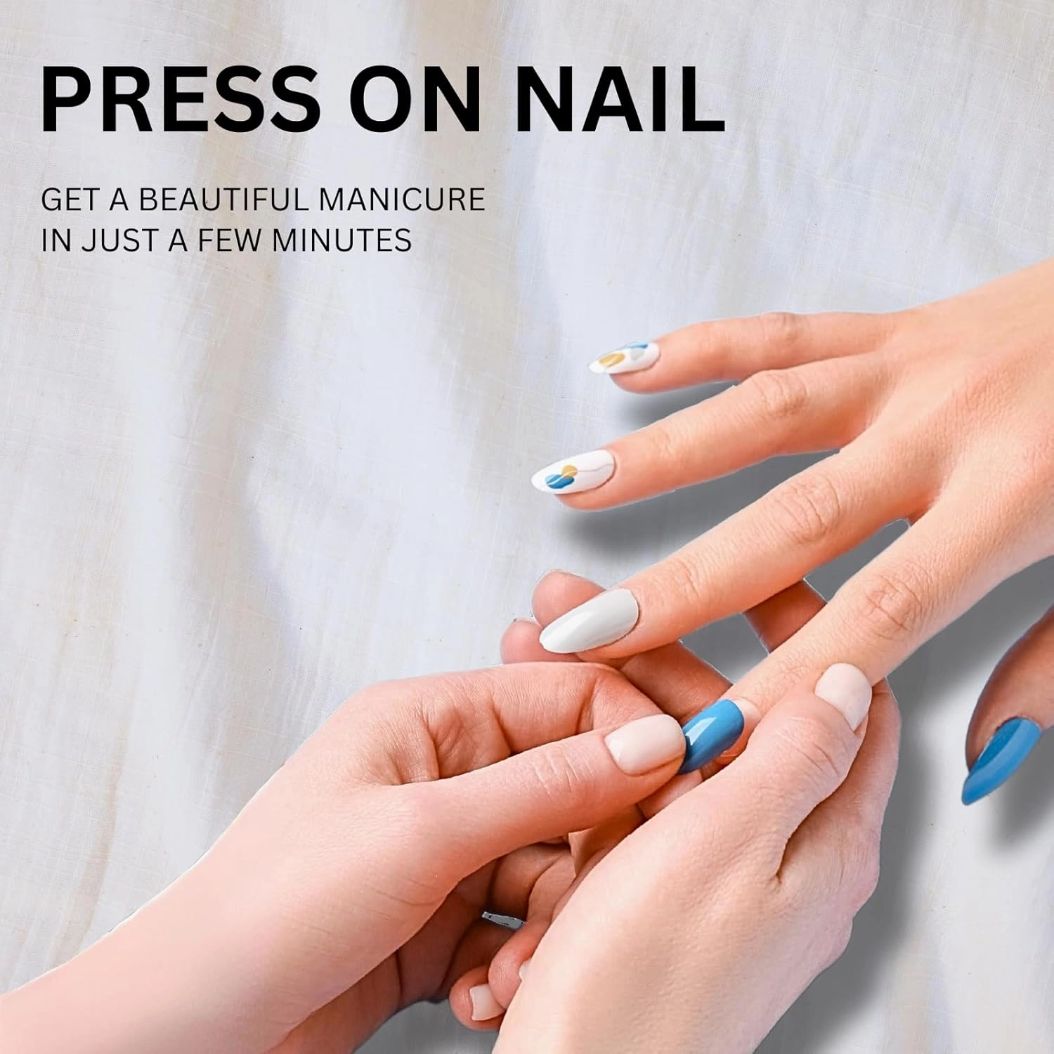 Press on Nails, Short ladder Fake Nails Translucent False Nails Large Pink Press on Nails for Women Girls Nail Art Decoration - Lagre